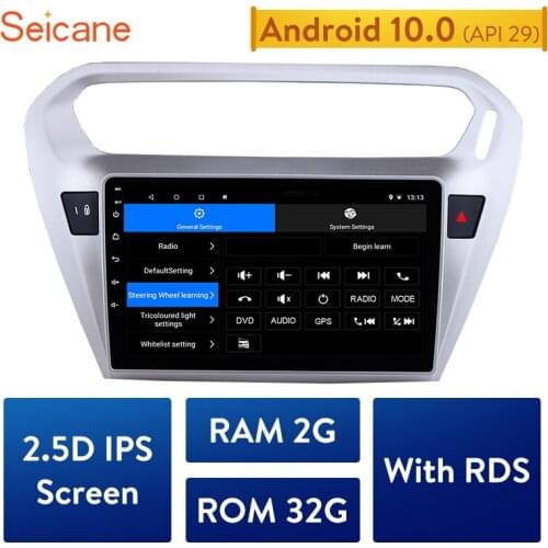 Seicane For Peugeot 301 Citroen Elysee 2014 2015 2016 Android 10.0 9 inch Car Unit Player GPS Navigation Support TPMS IPS OBDII