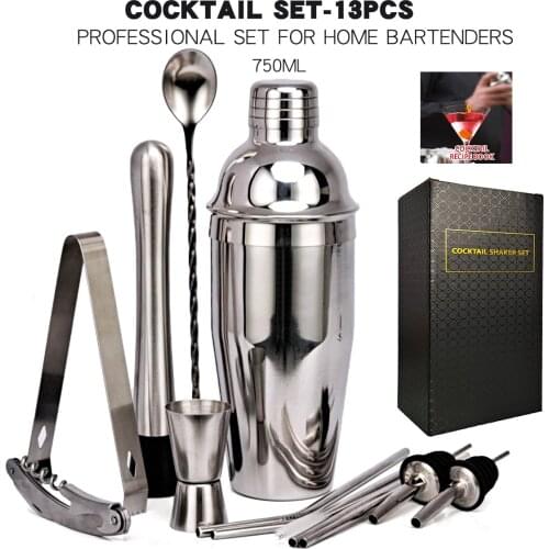 Bartender Kit, Cocktail Shaker Set， Home DIY Suit for Mixed Drinks Martini Bar Tools Set Stainless Steel, The Perfect Gift