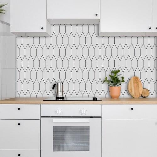 White DIY Kitchen Wallpaper High Temperature Paste Self-adhesive wall paper Foil Waterproof Bathroom PVC Wall Sticker Home Decor