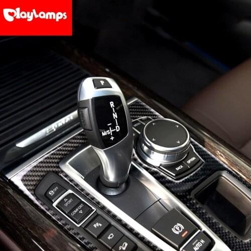 Carbon Fiber Decorative Cover trim Strip Control Gear Shift Panel Stickers For BMW F15 F16 x5 x6 2014-2017 LHD