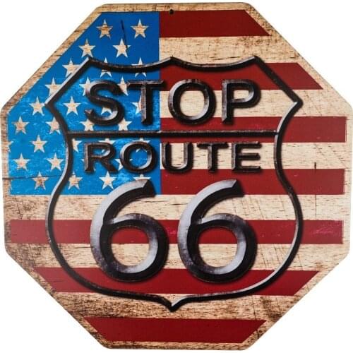 Decor Signs Stop The Mother Road Route 66 Novelty Funny Metal Sign Octagon 12*12 inch