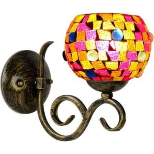 Light European pastoral Mediterranean light bedroom bathroom mirror iron wall lamp headlight staircase bedside lamp DF120