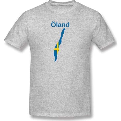 Oland Province Map Swedish Province Sweden Casual Mens Basic Short Sleeve T-Shirt R282 Tees Tops European Size