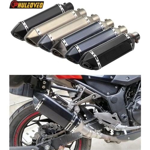 Inlet 51mm Length 370mm Universal Motorcycle Exhaust Muffler Escape Demper Leakage with DB Killer for NVX155 XMAX300 FZ1 MT07