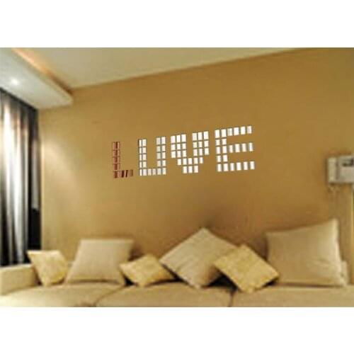 JM002 100pcs a bag 2cm self adhesive square mirror acrylic 3d wall sticker bedroom living room decoration hot sale