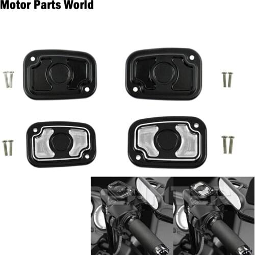 Motorcycle Brake Master Cylinder Cover Left Right Side For Harley Touring Road King Street Glide FLHX 2008-2017 V-Rod 2006-2017