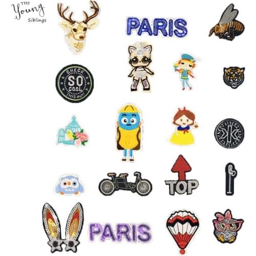 Cartoon Kids Iron on Patch Patches Embroidery Repair Animal Applique Sewing Stickers DIY Badge Clothing Decoration Accessories