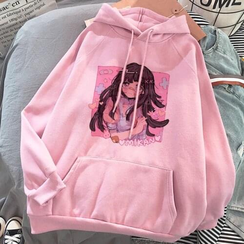 Cartoon Hoodies Kawaii Clothes Japanese Anime Mikan Tsumiki Manga Long Sleeve Sweatshirt Pullover Hoddy For Women 2021 Harajuku