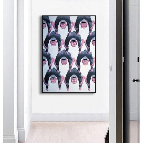 MUTU Figure Painting Funny yueminjun Image Collection Prints Posters Wall Pictures For Living Room Modern Home Decor Wall Art