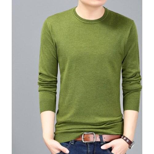 Man Slim Sweater T Shirts Casual Solid Color Thin Jumper Male Long Sleeve Wool Knit Clothing Pullovers
