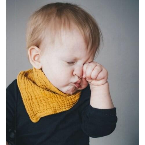 Boy Girl Infant Babies Accessories Newborn BabyCotton Bib Solid Color Triangle Scarf Feeding Saliva Towel Bandana Burp Cloth