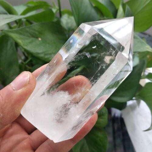 Natural crystal stone High Quality Clear Transparent Rock Quartz Crystal Polished Single Point Wand feng shui Decoration