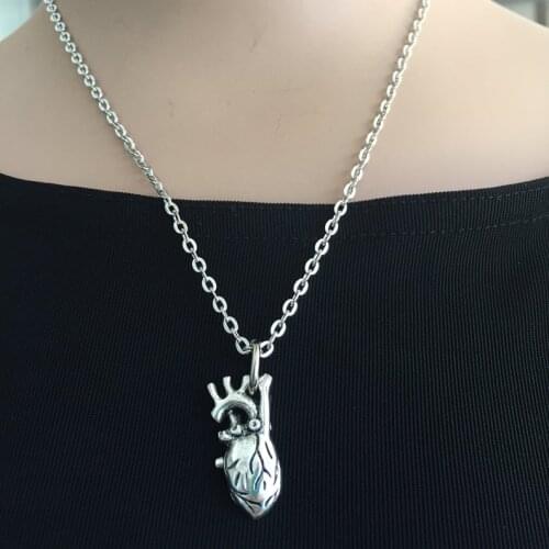 New 2019 Heart Necklace Anatomical Heart Necklace I Heart You Necklace fashion Jewelry Doctor Realistic Heart Valentine Gift