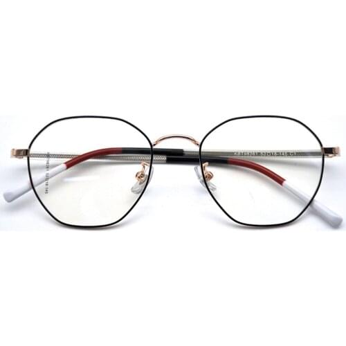 80141 Anti-Blue Light Metal Glasses Frame Acetate Fiber Foot Men Women Optical Fashion Computer eyeGlasses