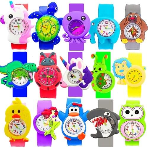 Wholesale Children Watches Suitable for Baby Aged 1-9 Cartoon 18 Styles Animal Kids Watch Child Bracelet Toy Birthday Gift Clock