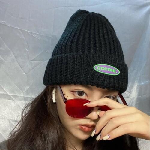 Autumn Winter Hats Unisex Letter Beanie Knitted Hat Retro Warm Woolen Bonnets Casual Cap Fashion HIP HOP Fall Hats for Women Men