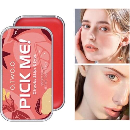 10g Matte Effect Face Blush Palette Multifunctional 3 IN 1 Face Eyeshadow Lightweight Matte Lip Tint Natural Face Blush for Girl