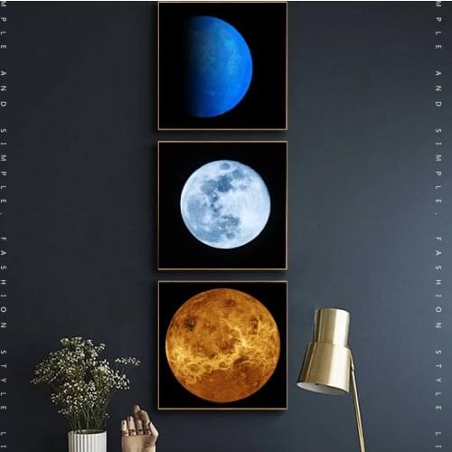 Twilight Space Moon Series Poster Canvas Painting Earth Print Modern Decoration Living Room Entrance Painting Art Wall Photo