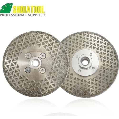 SHDIATOOL 2pcs 115mm M14 Thread Electroplated Diamond Cutting & Grinding Disc 4.5" Both Side Coating SawBlade Grinding Wheel