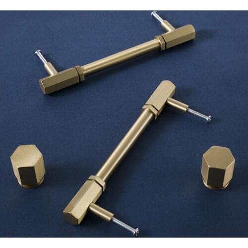 Nordic brass double hole long handle original design industrial wind furniture wardrobe door drawer kitchen handle small handle