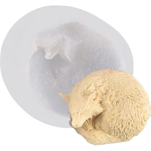 Sleeping Wolf Cub Silicone Mold Soap Gypsum Mould DIY Soy Wax Tool Make Party Craft Gift Home Decoration