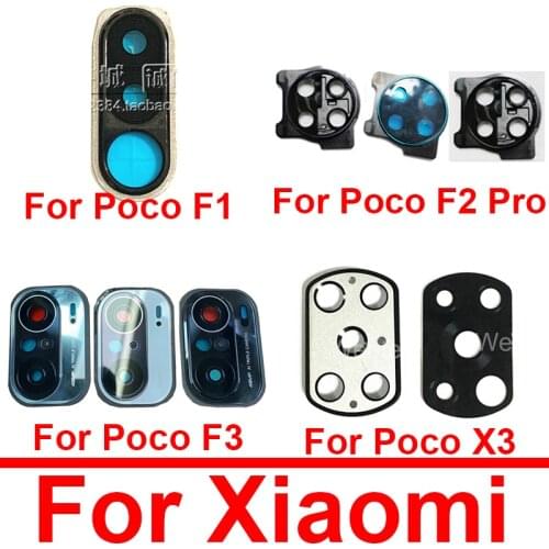 Back Camera Lens Glass Cover Frame For Xiaomi Poco X3 NFC Global Version Main Rear Camera Cover Frame + Sticker Replacement Part