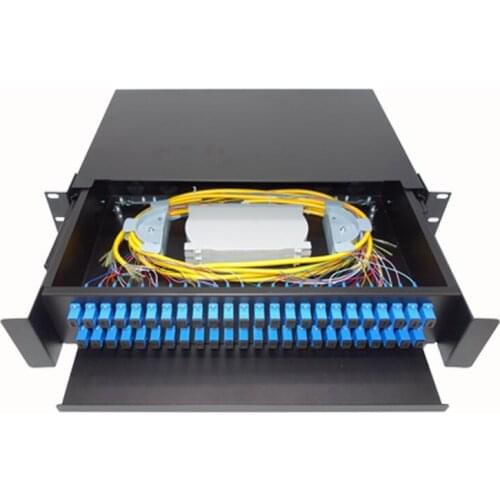 Manufacturer Pricing Rack Drawer 1U Fiber ODF 8/12/24/48/96 port fiber optic patch panel Fiber tray Fiber rack SC LC