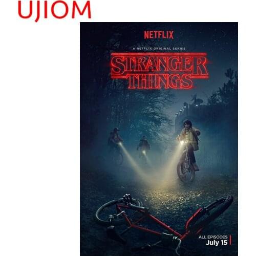 UJIOM Stranger Things Poster Decoracion Para Sala Wall Stickers Home Decoration Living Room Decor Waterproof Wall Decal