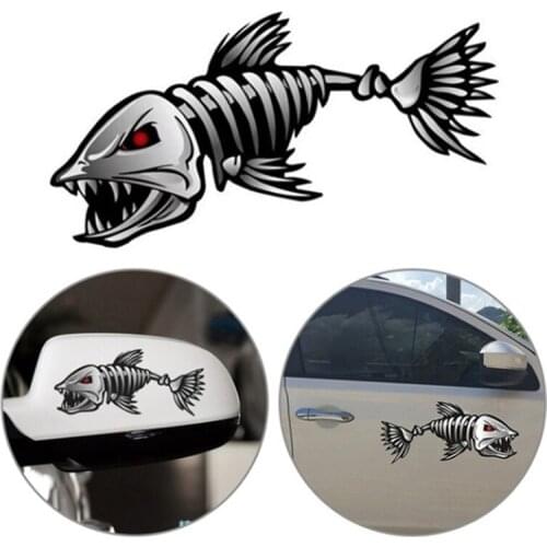 1 Pair 3D Car Sticker Waterproof Cartoon Animals Window Body Decal Sticker Skeleton Shark Truck Motor Reflective Warning Decal
