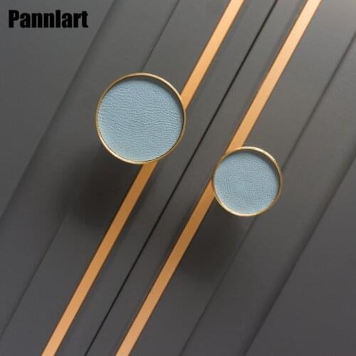 Pannlart 1 Pc Mini Leather Brass Handles Wall Clothes Hanger Hooks Kitchen Cabinet Door Handles Dresser Knobs Cupboard Pulls