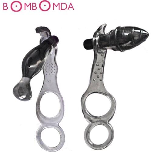 2 in 1 Penis Ring Anal Sex Toys Butt Plug Vibrator Silicone Prostate Massager Cock Ring Adult Product Sex Toys for Man Anal Plug