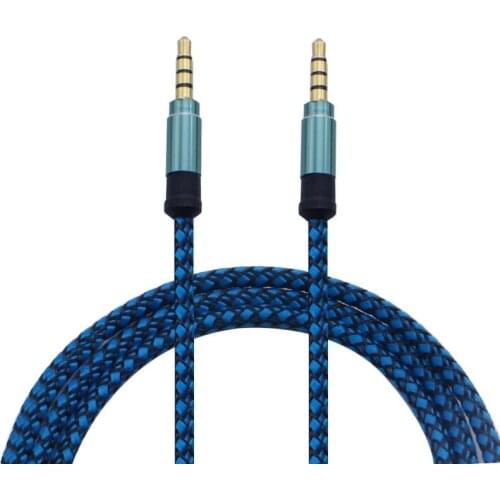 1PC 1.5M/3Meters Headphone Audio Cable Male To Male Nylon Braided Colored Metal Shell Gold-plated 3.5 AUX Plug Headset