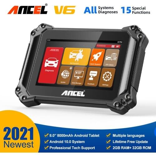 Ancel V6 Automotive Diagnostic Tool OBD2 Car Diagnosis Scanner SAS DPF IMMO Reset Service Free Update OBD 2 Automotivo Scanner