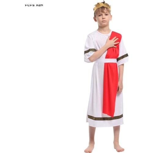 M-XL Boys Halloween Ancient Greek King Costumes for Kids Children Prince Cosplay Carnival Purim Masquerade Role play party dress