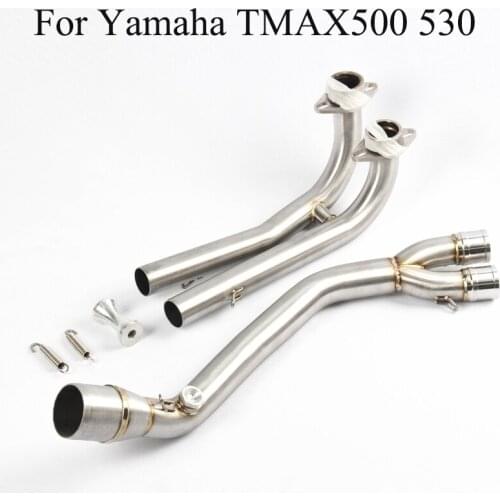 Motorcycle Exhaust System Connect Front Header Pipe 51mm for Yamaha TMAX500 530 Stainless Steel