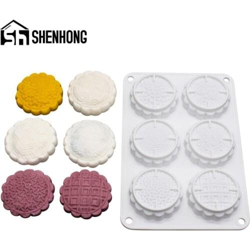 SHENHONG Mooncake Mold Mid Autumn Festival Pastry Baking Tools Silicone Cake Mould Mousse Decorating Pan Soap Making Form