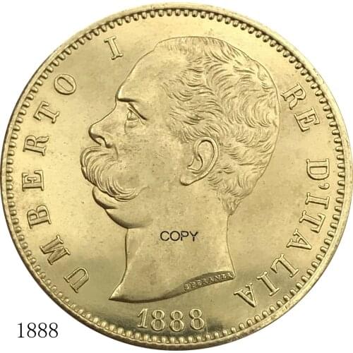 Italy 1888 R 100 Lire - Umberto I Metal Brass Gold Coin Collectible Replica Copies Of China Casting Antique Imitation Coins