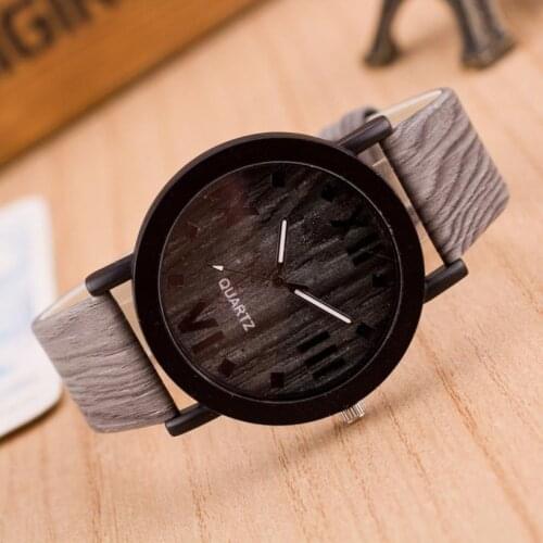 Quartz Wristwatches Roman Numerals Wood Leather Band Analog Quartz Vogue Wrist Watches Woman Fashion Watch Clock Female Watch