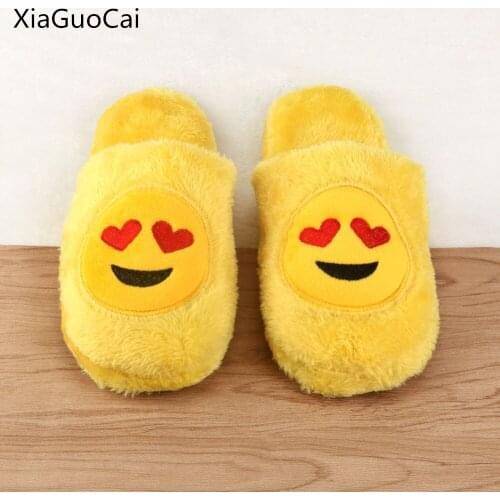 Furry Cute 2017 High Quality Women Slippers Winter Yellow Comfortable Unisex Slippers Cartoon Female Slippers X6 35