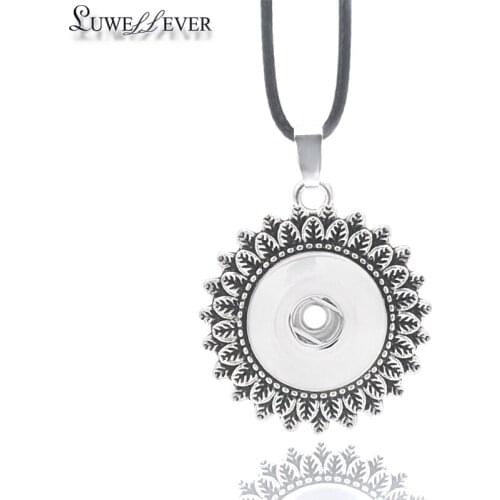 Fashion Interchangeable Metal Leaves Ginger Necklace 008 Fit 18mm Snap Button Pendant Necklace Charm Jewelry For Women Gift