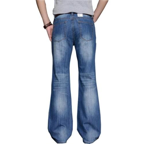 2019 Mens Big Flared Jeans BootCut Leg Trousers Loose Male Designer Classic Denim Jeans Bell Bottom Jeans for Men Hosen Herren