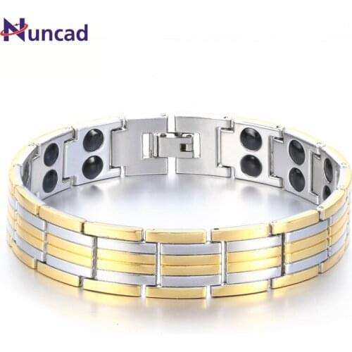 Nuncad Energy Mens Magnetic Cuff Bracelets Health Care Pulseiras Casting Jewelry Bangles & Bracelets Armband Adjustable Length