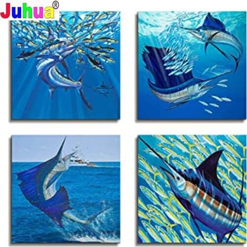 3 Piece Sea Life diamond painting Sea Animal,diamond mosaic Turtle Seahorse Whale,Triptych diamond embroidery Full square round