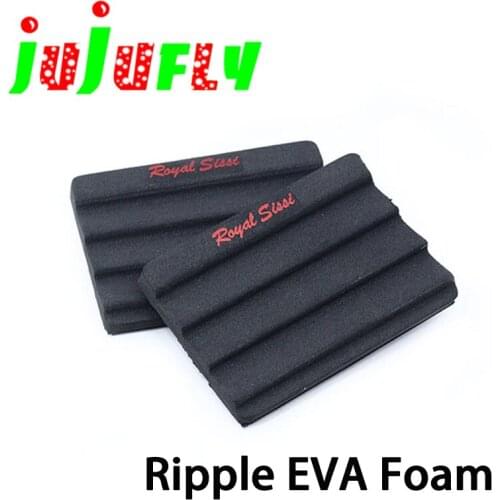 Highly recommend 2pcs ripple foam fly foam patch fly fishing hook storage EVA foam hanger with adhesive loop back