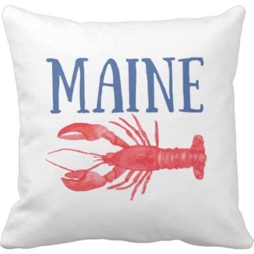 TORASS Throw Pillow Cover Red Lobsters Watercolor Maine Seafood Decorative Pillow Case Home Decor Square 18 x 18 Inch Pillowcase