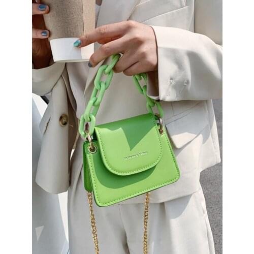 2022 Summer New High-quality PU Leather Womens Designer Handbag Chain Shoulder Messenger Bag Solid color Mini Square Tote bag