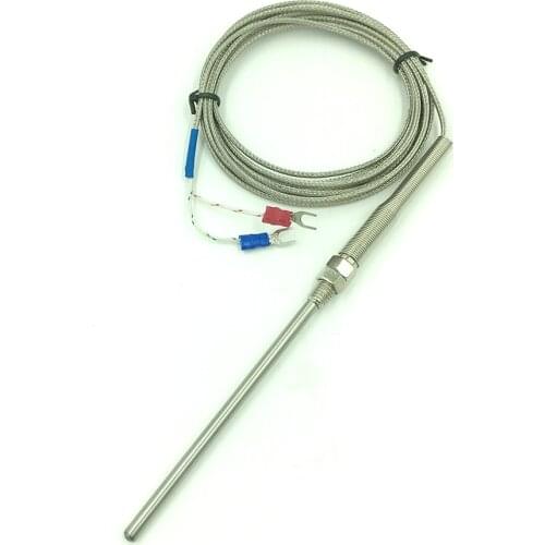 New 3M Stainless Steel Thermocouple Sensor K type 100mm Thermocouple Probe Sensor 0~400 Degree