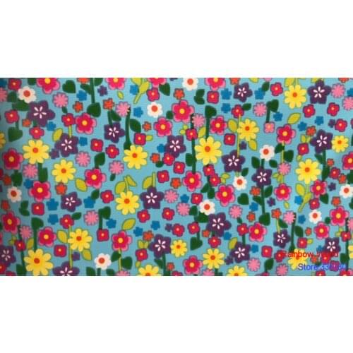 Factory wholesale flower pattern printed Faux PU Leather fabric for DIY sewing sofa table shoes bags bed material(1 yard)