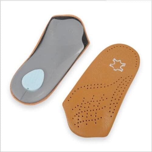 High quality Leather orthotics Insole for Flat Foot Arch Support 25mm orthopedic Silicone Insoles dhl 50pair