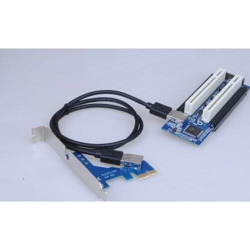 PCI-E Express X1 to Dual PCI Riser Extend Adapter Card With USB 3.0 Cable